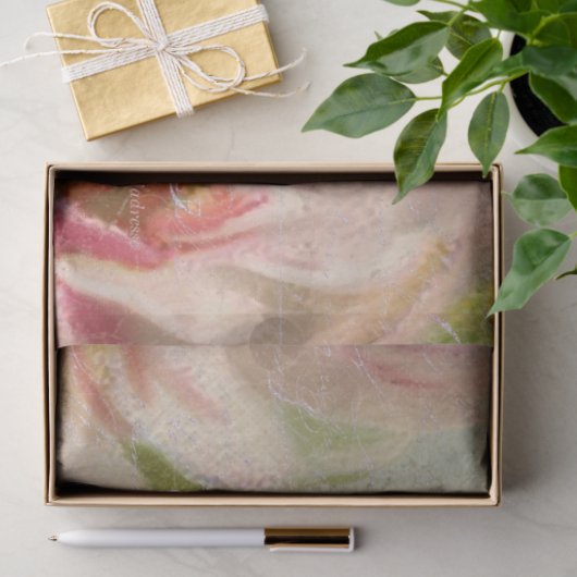 Papier Mousseline Élégant floral rose Script Ephemera Découpage (Cadeau)