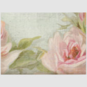 Papier Mousseline Élégant floral rose Script Ephemera Découpage (Recto)