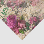 Papier Mousseline Élégant floral rose Vintage (Détail)