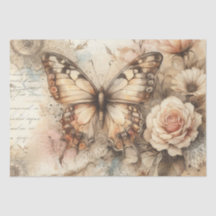 Elégant Floral Rustique & Dentelle Vintage Découpa