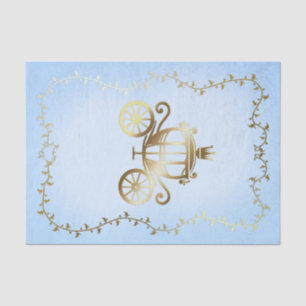 Papier Mousseline Elégant Gold Carriage Blue Storybook Royal