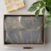 Papier Mousseline Elegant Gold Doodles Sun Moon Mandala Design (Cadeau)