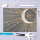 Papier Mousseline Elegant Gold Doodles Sun Moon Mandala Design (Artisanat)