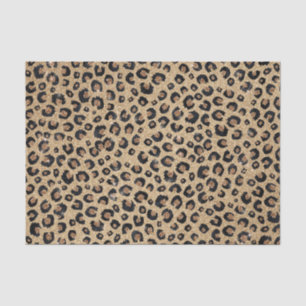 Papier Mousseline Elegant Gold Glitter Black Leopard