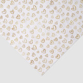 Papier Mousseline Elégant Gold Hearts Motif sur blanc (Détail)