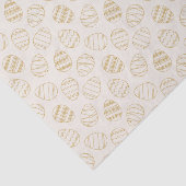 Papier Mousseline Elegant Gold Line Art Easter Egg Pattern Boho Chic (Détail)
