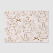 Papier Mousseline Élégant Gold Line Art Noël (Recto)