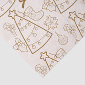 Papier Mousseline Élégant Gold Line Art Noël (Détail)