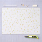 Papier Mousseline Elégant Gold Motif Golfer Blanc (Artisanat)