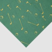 Papier Mousseline Elégant Gold Motif Golfer Green (Détail)
