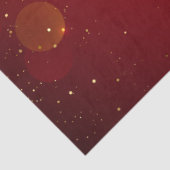 Papier Mousseline Élégant Gold Sparkles et Bokeh sur Red Holiday (Détail)