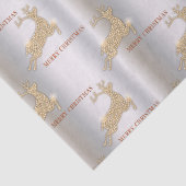 Papier Mousseline Elégant Golden Reindeer Luxe Noël (Détail)