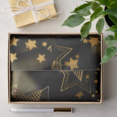Papier Mousseline Elégant Golden Stars Joyeux Noël (Cadeau)