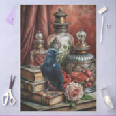 Papier Mousseline Elegant Gothic Floral & Raven Furniture Decoupage (Artisanat)