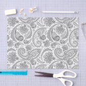 Papier Mousseline Élégant gris floral Damas Arrière - plan blanc (Artisanat)