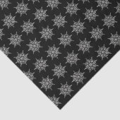 Papier Mousseline Elegant Ice Crystals Pattern on Black (Détail)