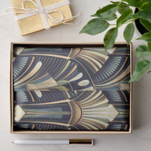Papier Mousseline Elegant Intricate Art Deco Luxury Gold (Cadeau)