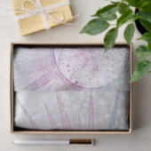 Papier Mousseline Elegant Iridescent Sun Moon Mandala Silver Design (Cadeau)