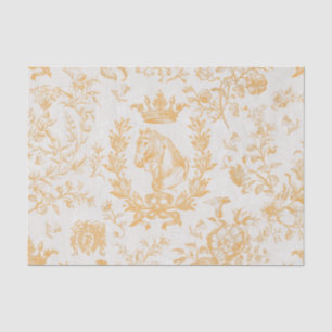 Papier Mousseline Élégant Jaune Gray Equestriant Toile Florale