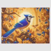 Papier Mousseline Elégant Jay bleu majestueux en automne Découpage l (Recto)