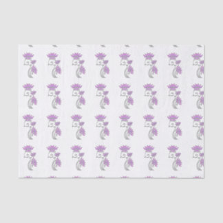 Papier Mousseline Élégant Joyau Floral Purple & Argent
