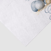 Papier Mousseline Elégant Joyeux Arbre de Noël Or bleu Aquarelle (Détail)