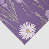 Papier Mousseline Élégant Lavendar Blanc Boho Fleur sauvage Floral (Détail)