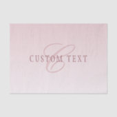 Papier Mousseline Élégant lettrage et monogramme | Rose Ombre (Recto)