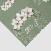 Papier Mousseline Elégant Magnolia Blanc Mariage Hiver Pine Tree (Détail)