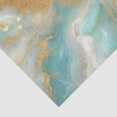 Papier Mousseline Elégant marbre d'Aquamarine avec des veines de Par (Détail)