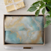 Papier Mousseline Elégant marbre d'Aquamarine avec des veines de Par (Cadeau)