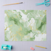 Papier Mousseline Elégant Marbre Vert Faux Gold Parties scintillant  (Artisanat)