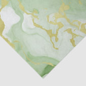 Papier Mousseline Elégant Marbre Vert Faux Gold Parties scintillant  (Détail)