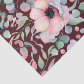 Papier Mousseline Élégant Mariage de Fleurs d'anémones Marsala Blush (Détail)