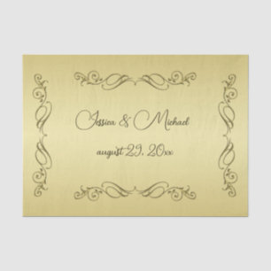 Papier Mousseline Elégant mariage Ornate Or Luxury