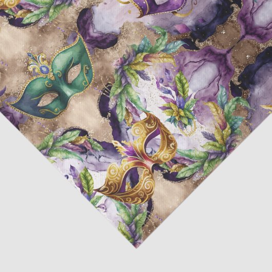 Papier Mousseline Elégant Masque Mardi Gras (Détail)