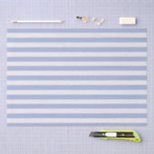 Papier Mousseline Élégant minimal Bleu clair rayures blanches (Artisanat)