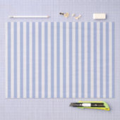 Papier Mousseline Élégant minimal Bleu clair rayures blanches (Artisanat)