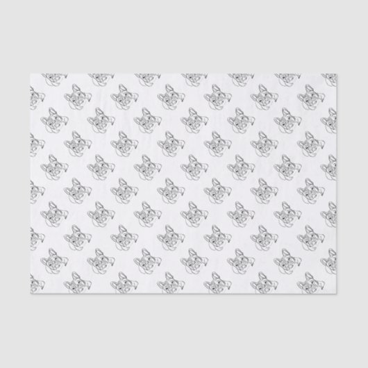 Papier Mousseline Élégant minimaliste Bulldog (Recto)