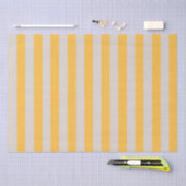 Papier Mousseline Élégant minimaliste Yellow White Stripes Motif (Artisanat)