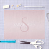 Papier Mousseline Elégant moderne Blush Pink Ombre Nom et monogramme (Artisanat)
