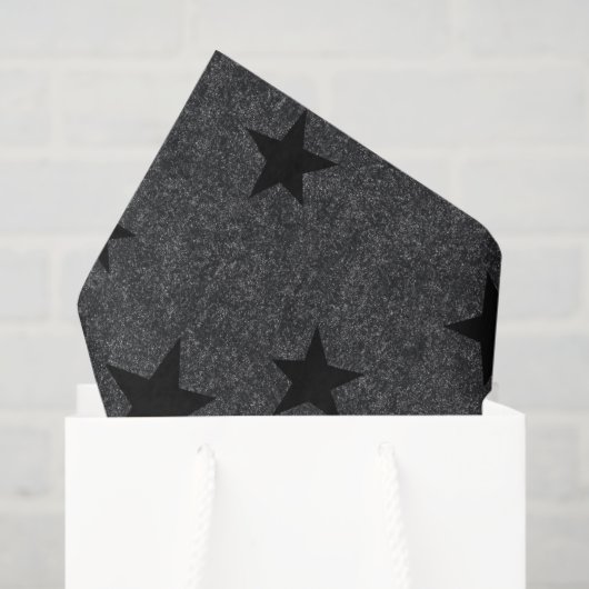 Papier Mousseline Élégant moderne chic Black Star Motif (Sac cadeau)