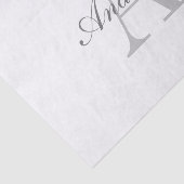 Papier Mousseline Élégant Monogramme blanc et gris (Détail)