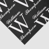 Papier Mousseline Élégant Monogramme de calligraphie noir et blanc (Détail)