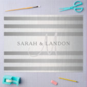 Papier Mousseline Élégant Monogramme Faux Gris Argent Gris Gris (Artisanat)