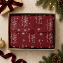 Élégant Monogramme Joyeux Noël Calligraphie Rouge