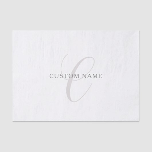 Papier Mousseline Élégant Monogramme moderne | Gris et blanc (modifi (Recto)