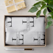 Papier Mousseline Élégant Monogramme personnalisé Motif de nom perso (Cadeau)
