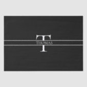 Papier Mousseline Élégant Monogramme Personnalisé Nom Personnalisé (Recto)