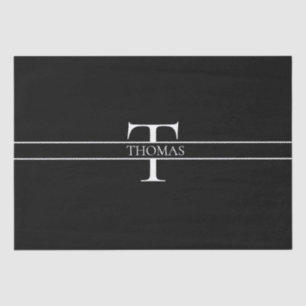 Papier Mousseline Élégant Monogramme Personnalisé Nom Personnalisé